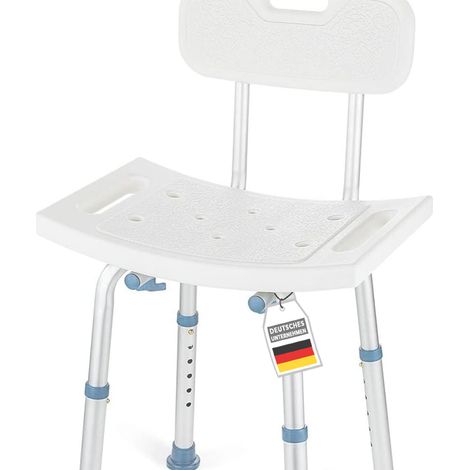 Tabouret de douche Jonah Réglable en hauteur avec dossier 34 x 36 x 75,5 cm