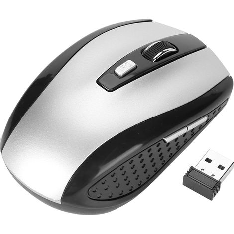 Souris sans fil 2.4GHz optique portable 6D avec récepteur USB pour PC et ordinateur portable