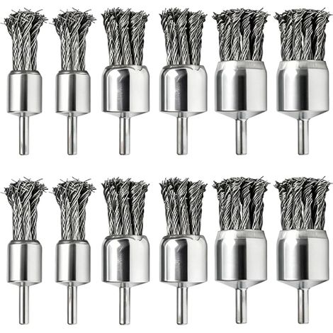 Ensemble de 12 Brosses Métalliques pour Perceuses, Brosses Métalliques Diamètres 20mm 25mm 30mm Brosses à Embout Métallique pour Eliminer la Corrosion la Rouille et la Peinture (1/5)