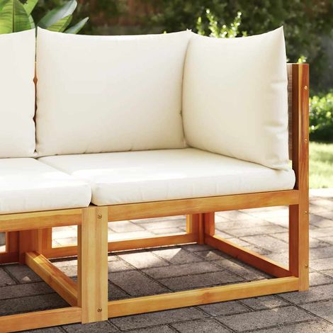 Gartensofa-Ecke mit Kissen Holz Akazie & Rattan