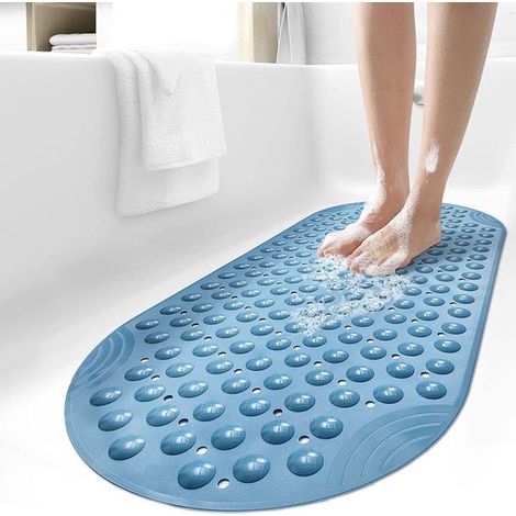 Ovale rutschfeste Badematte 88 x 40 cm rutschfeste Matte für Badewanne und Dusche maschinenwaschbare Duschmatte rutschfest mit Saugnäpfen grün (1/5)