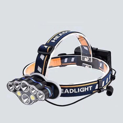 Hochleistungsfähige 8-LED-Stirnlampe, USB-aufladbar, für nächtliches Angeln, Bergsteigen und Arbeiten im Freien (1/4)