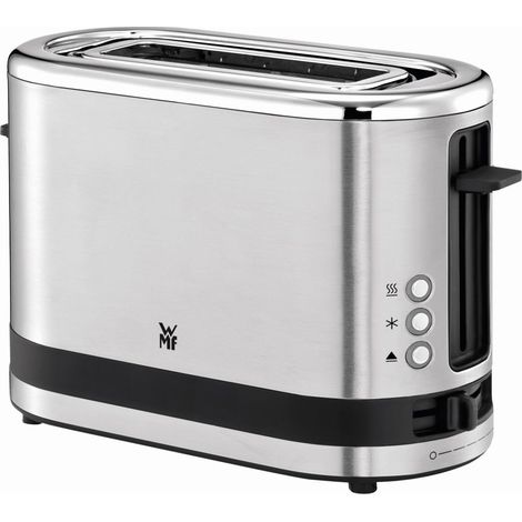 WMF Tostapane per 1 Fetta 04.1410.0011 KITCHENminis Acciaio Inox 600 Watt, 7 Livelli di Tostatura, Salvaspazio (1/4)