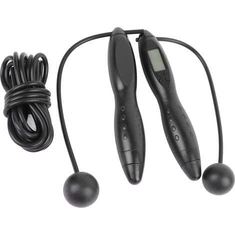 Corde à sauter électronique noire intelligente avec fonction de comptage. Corde à sauter électronique pour adultes, usage domestique. (1/5)