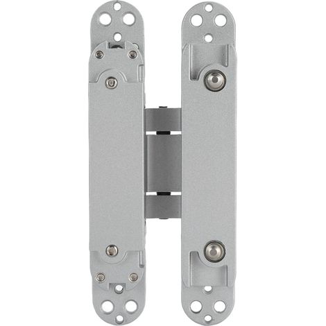 Charnière de porte à angle d'ouverture réglable à 180 degrés, charnière de porte pliante 3D avec clé Allen et vis, convient aux portes en bois avec une capacité de charge de 40 kg, argent. (1/5)