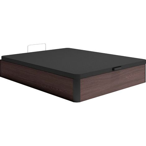 Sommier coffre 120 x 200 cm - Naturel foncé et noir - NAMOSI de YSMÉE