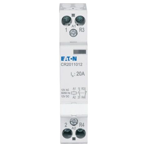 Eaton Contactor de instalación, 20 A, 12 V CA/CC, 1 NA/1 NC, 193906