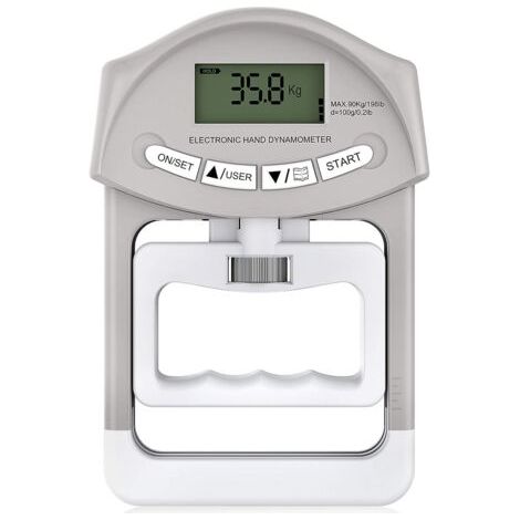 Dynamomètre à main électronique 90 kg / 200 lbs Capacité de préhension avec 19 jeux de disques individuels (1/5)
