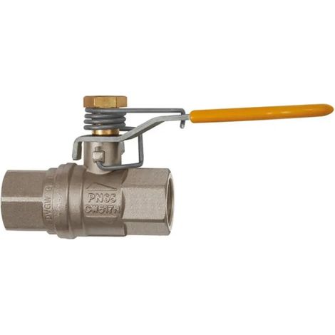 [NEUWERTIG] B-Ware Riegler Kugelhahn Absperrhahn Federrückstellung Messing Vernickelt Rp 3 8 Dn 10