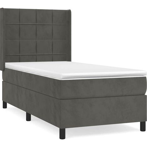Maison Exclusive - Boxspringbett mit Matratze Dunkelgrau 90x190 c (1/5)