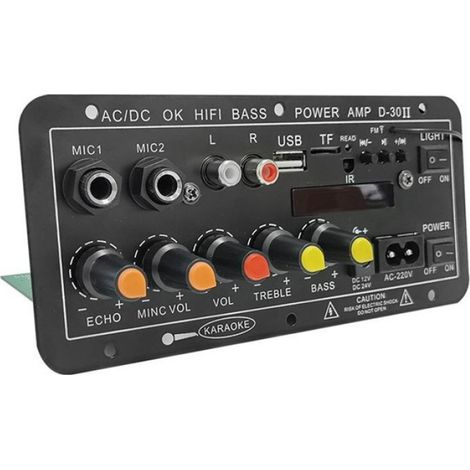 Amplificateur Bluetooth - 30 W - Entrée Double Microphone - Compatible 12 V 24 V 220 V - Pour Système Karaoké DIY - 1 Pièce (1/5)
