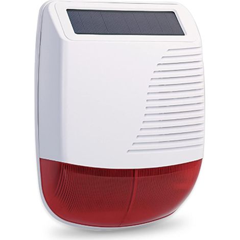 Sirene solari wireless, allarmi domestici da esterno, suono da 110 dB, funzione flash LED, batteria a lunga durata, per scoraggiare gli intrusi, compatibili con allarmi domestici Wi-Fi