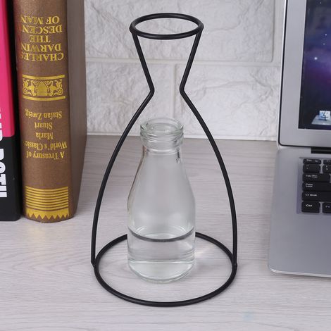 Vase Métal Noir Design Moderne pour Plantes Décoratives Intérieur (1/4)
