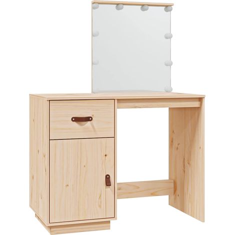 Maison Exclusive - Toeletta con LED 95x50x133,5 cm in Legno Massello di Pino (1/5)
