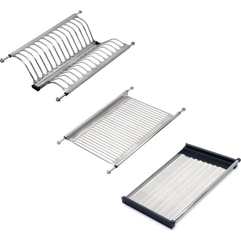 Emuca Scolapiatti acciaio inossidabile Drynox, modulo 450 mm, Acciaio inossidabile