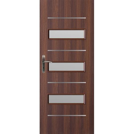Porte d'intérieur vitrée WERONA rustique en plusieurs dimensions - Poussant: Droit - Largeur porte: 90 cm