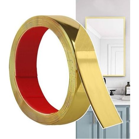 Moulure Décorative Autoadhésive Doré Mat (6M x 3cm) Peler et Coller, Bandes Murales en PVC Flexibles, idéales pour Mur, Miroir, Plafond, Sol, Armoire, Carrelage, Bords, Moulures DIY (1/5)