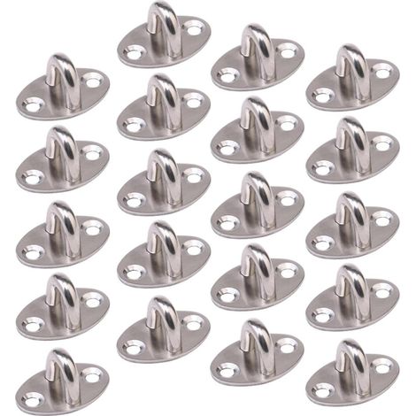 Lot de 20 Crochets Suspendre en Acier Inoxydable, Petits Crochets Multifonctionnels à Anneau Fixe, Résistants la Corrosion (1/5)