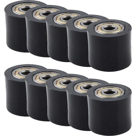 Lot de 10 roulements de poulie mécanique de 10 mm, poulie de renvoi à rouleaux, poulie de chaîne adaptée aux vélos et motos de route (1/5)