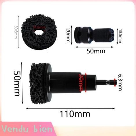Kit De Resurfaçage De Moyeu De Roue - Outil De Nettoyage Pour Goujon Et Moyeu - Acier - Pour Entretien De Roues Et Freins - 1 Pièce + 5 Têtes De Rechange + Adaptateur (1/5)