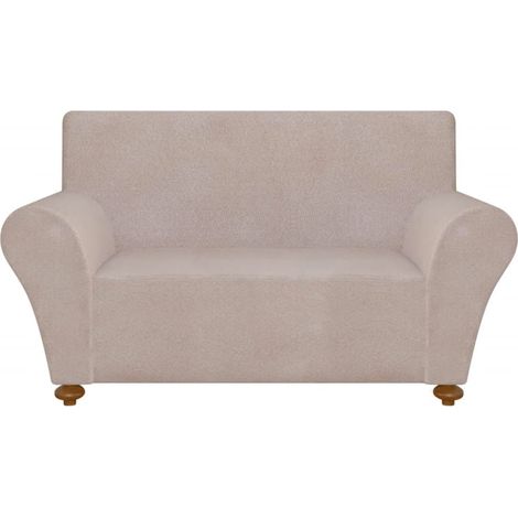 Stretch-Sofahusse Beige Polyester-Jersey vidaXL772766 (1/5)