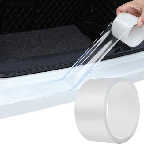 Film pour Voitures, Motos, Vélos 7cmx10 m - Transparent, Autocollant, Protection Peinture, Protection Bord de Porte (1/4)