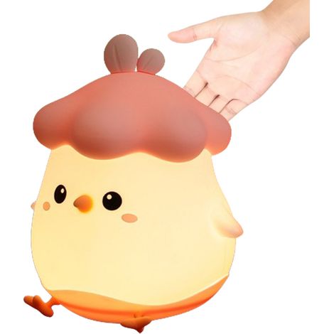 Veilleuse poussin en silicone, veilleuse décorative amusante pour chambre d'enfant avec intensité variable, veilleuses décoratives pour chambre d'enfant