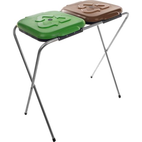 Stand pentru saci de sortare deseuri sortex 2 verde - maro (1/5)
