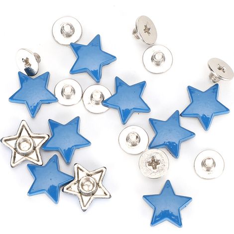 Lot 50 Rivets Étoile Anti-Rouille Zinc Allié 12MM Plat Bleu Accessoires Décoration Vêtements Vis (1/5)