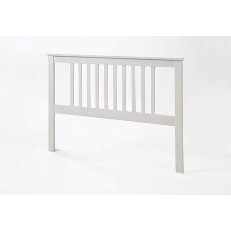 cabecero para somier de 135 cm , pino macizo, Moblit, serie Alme blanco, medidas: (100x147x2) cm ( altoxanchoxfondo), color blanco lavado.
