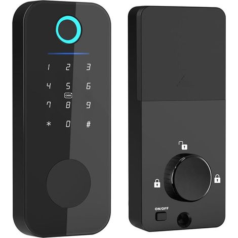 Tuya App Télécommande Serrure de Porte Intelligente Pêne Dormant avec Clés Serrure à Empreinte Digitale Électronique Serrure Électronique Numérique pour Maison (1/5)