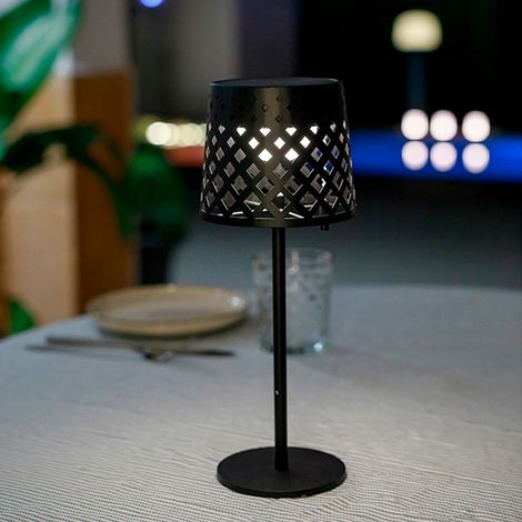 Lámpara solar de sobremesa negra gretita, ø12 x 30 cm