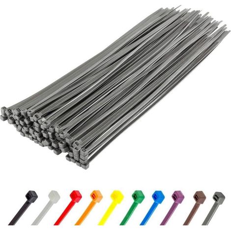 Kabelbinder 100 Stück 18kg Zugfestigkeit UV 300 mm x 3,6 mm Silber (1/5)