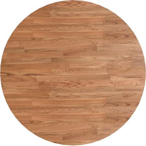 vidaXL Piano Tavolo Rotondo Marrone Chiaro Ø80x1,5 cm Rovere