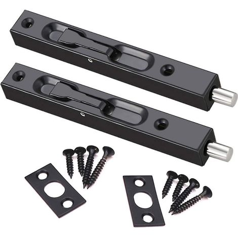 Targette de porte dissimulée 15 cm, loquet de sécurité pour porte intérieure et extérieure (1/4)