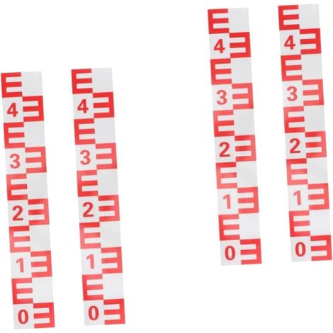 4pièces Règle De Niveau Eau Adhésive Échelle De Mesure Réfléchissante pour Piscine Et Étang Facile à Installer Indicateur De Niveau Eau Pratique Et (1/5)