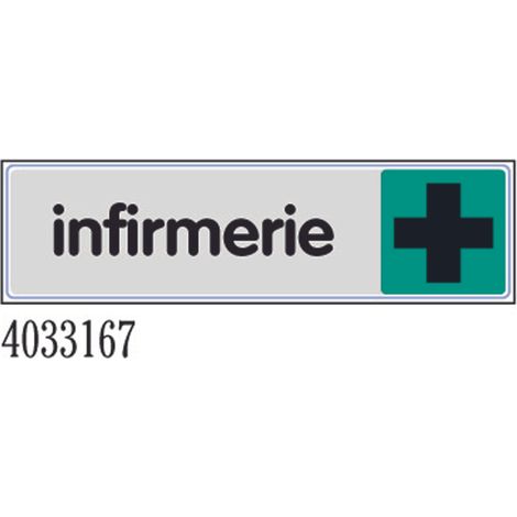 Plaque de porte Infirmerie - couleur 170x45mm - 4033167