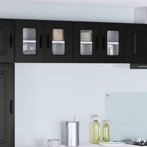 Küchenschrank mit Speicher Kalmar 2 pcs Schwarz 60 x 31 x 40 cm