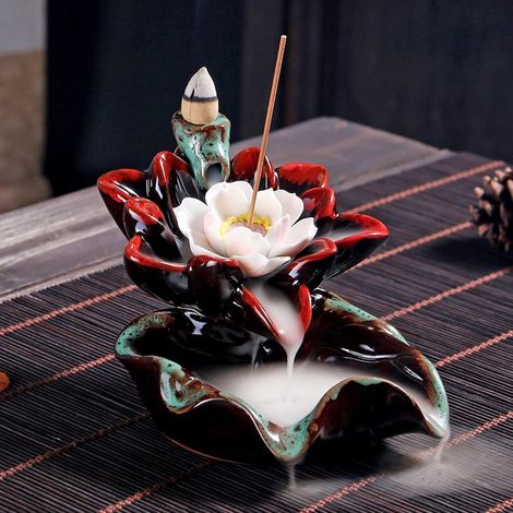 Keramik-Räucherstäbchenhalter mit Verdrängungsfunktion für Aromatherapie, Wohndekoration, Verdrängungsfunktion für Räucherstäbchen, Räucherkegel, Wohndekoration, Meditation (1/5)