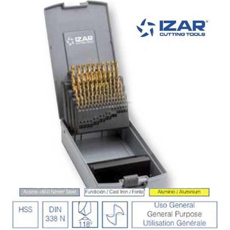 coffret 50 forets HSS-TIN Izar de 1 à 5.9 mm par 0.1 mm