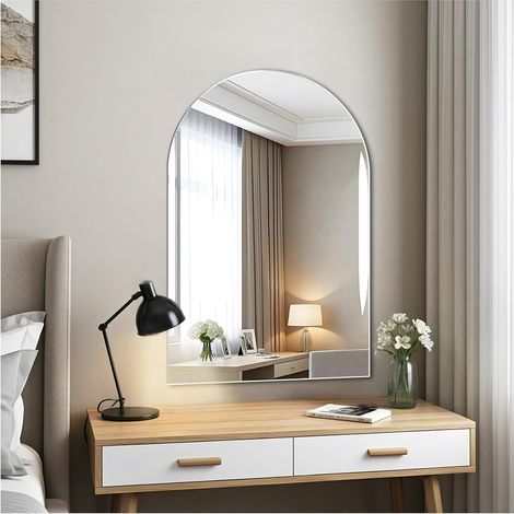 Miroir Mural Arche 60×40cm Miroir Mural Arqué Miroir Salle de Bain pour Salon, Chambre, Entrée (1/5)