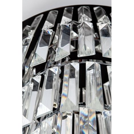 Plafonnier Maxlight cristal 5 niveaux chrome Monaco 9xG9