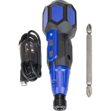 Tournevis à batterie rechargeable USB, 3,6 V, bleu et noir (1/4)