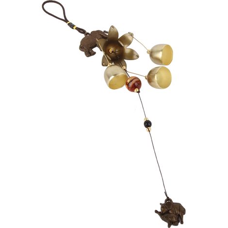 Carillon à Vent Éléphant en Métal Antique - Décoration Murale et Porte-Bonheur pour Intérieur (1/5)