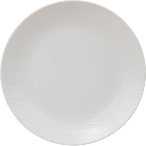 Lot de 6 Assiettes Plates "Leaf" 27cm Blanc (1/2)