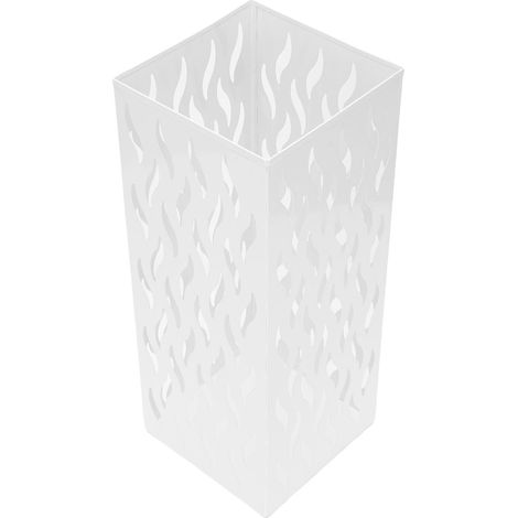 Porte-parapluie carré en métal blanc, en forme de S, pour entrée, bureau ou hôtel. (1/5)
