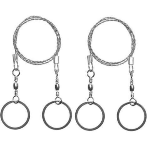 Scie à fil portable en acier trempé – Lot de 2 pour survie, camping, chasse et découpe d’arbres – Kit d’urgence compact (1/4)