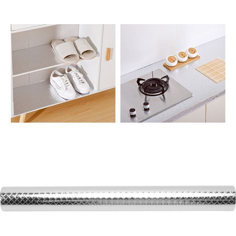 Autocollants anti-huile pour cuisine, papier peint autocollant, tapis imperméable et résistant à l'humidité pour plaque de cuisson/hotte, autocollants pour placards/carrelage, feuille d'aluminium pour (1/5)