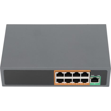 Commutateur PoE 9 ports 100 V à 240 V, adaptateur Ethernet Gigabit pour caméras IP, systèmes de vidéosurveillance, prise APEU sans fil (1/5)