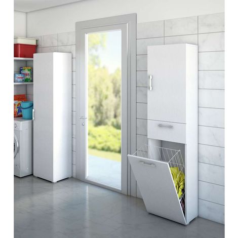 Mobile portabiancheria colonna bagno lavanderia salvaspazio cestello (1/4)
